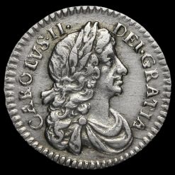 1674 Charles II Early Milled Silver Maundy Twopence Obverse