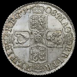 1708 Queen Anne Early Milled Silver Shilling Reverse