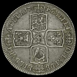 1746 George II Early Milled Silver Lima Half Crown Reverse