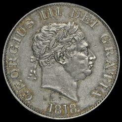 1818 George III Milled Silver Half Crown Obverse