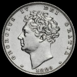 1829 George IV Bare Head Milled Silver Sixpence Obverse