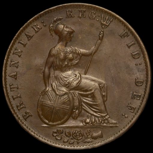 1844 Queen Victoria Young Head Copper Halfpenny Reverse
