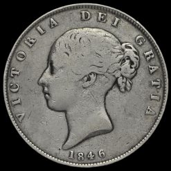 1846 Queen Victoria Young Head Silver Half Crown Obverse