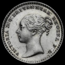 1851 Queen Victoria Young Head Silver Maundy Penny Obverse