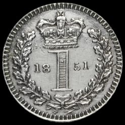 1851 Queen Victoria Young Head Silver Maundy Penny Reverse