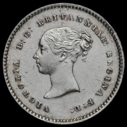 1853 Queen Victoria Young Head Silver Maundy Twopence Obverse