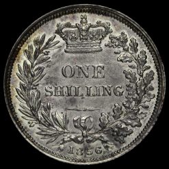 1856 Queen Victoria Young Head Silver Shilling Reverse