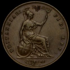 1857 Queen Victoria Young Head Copper Penny Reverse