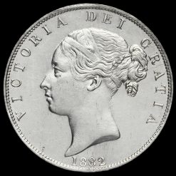 1882 Queen Victoria Young Head Silver Half Crown Obverse