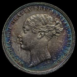 1885 Queen Victoria Young Head Silver Sixpence Obverse