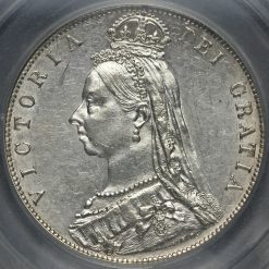 1889 Queen Victoria Jubilee Head Silver Half Crown Obverse