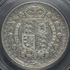 1889 Queen Victoria Jubilee Head Silver Half Crown Reverse