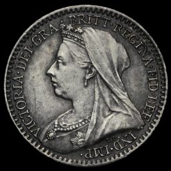 1893 Queen Victoria Veiled Head Silver Maundy Penny Obverse