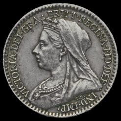 1895 Queen Victoria Veiled Head Silver Maundy Penny Obverse