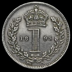 1895 Queen Victoria Veiled Head Silver Maundy Penny Reverse