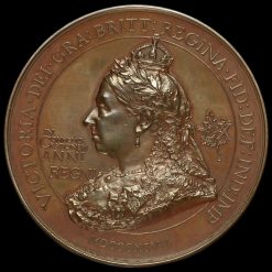 1897 Queen Victoria Diamond Jubilee Large Copper Medal by F Bowcher Obverse
