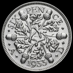 1933 George V Silver Sixpence Reverse