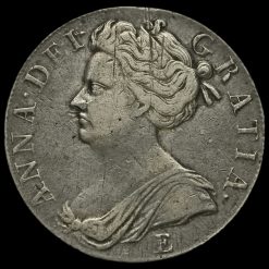 1707 Queen Anne Early Milled Silver Crown Obverse