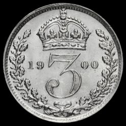 1900 Queen Victoria Veiled Head Silver Threepence Reverse