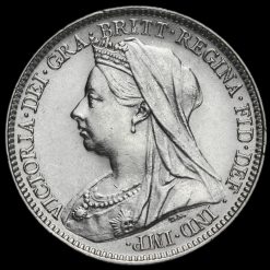 1900 Queen Victoria Veiled Head Silver Sixpence Obverse