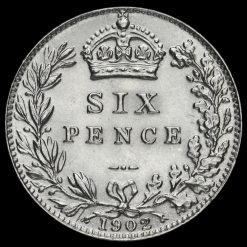 1902 Edward VII Silver Sixpence Reverse