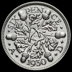 1930 George V Silver Sixpence Reverse