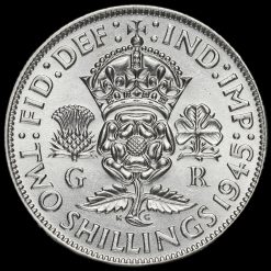 1945 George VI Silver Two Shilling Coin / Florin Reverse