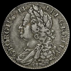 1745 George II Early Milled Silver Lima Shilling Obverse