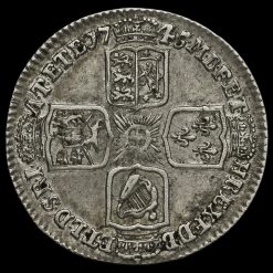 1745 George II Early Milled Silver Lima Shilling Reverse