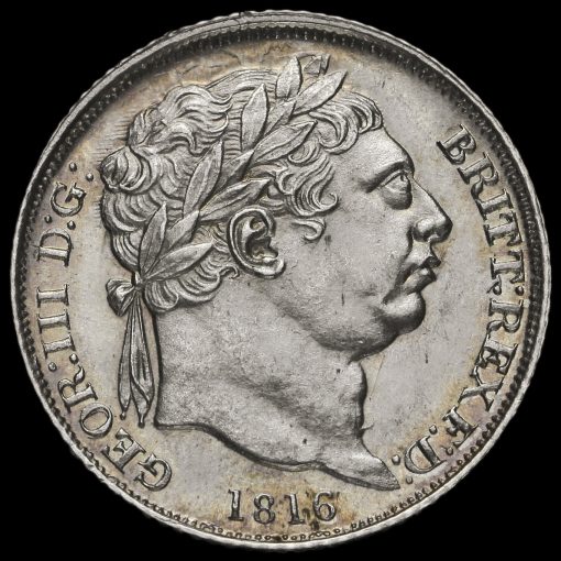 1816 George III Milled Silver Sixpence Obverse