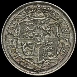 1817 George III Milled Silver Sixpence Reverse