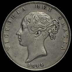 1844 Queen Victoria Young Head Silver Half Crown Obverse