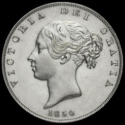 1850 Queen Victoria Young Head Silver Half Crown Obverse