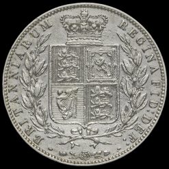 1874 Queen Victoria Young Head Silver Half Crown Reverse
