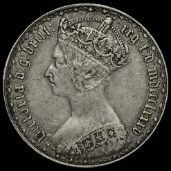 1885 Queen Victoria Gothic Florin Obverse