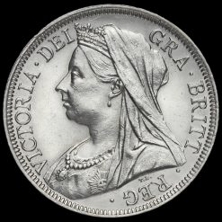 1899 Queen Victoria Veiled Head Silver Half Crown Obverse