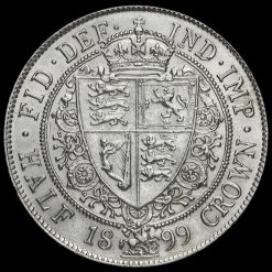1899 Queen Victoria Veiled Head Silver Half Crown Reverse