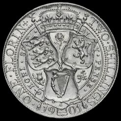 1901 Queen Victoria Veiled Head Silver Florin Reverse