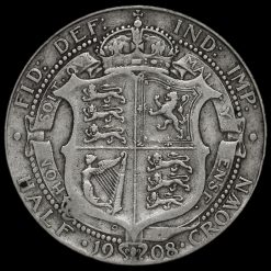 1908 Edward VII Silver Half Crown Reverse