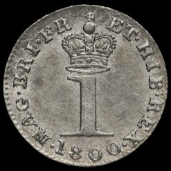 1800 George III Early Milled Silver Maundy Penny Reverse