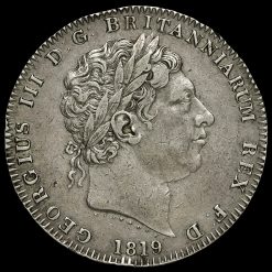 1819 George III Milled Silver LIX Crown Obverse