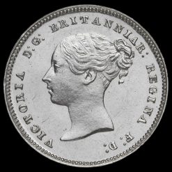 1849 Queen Victoria Young Head Silver Maundy Twopence Obverse