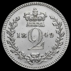 1849 Queen Victoria Young Head Silver Maundy Twopence Reverse
