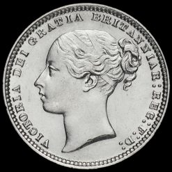1874 Queen Victoria Young Head Silver Shilling Obverse