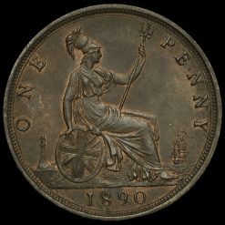 1890 Queen Victoria Bun Head Penny Reverse