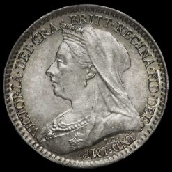 1896 Queen Victoria Veiled Head Silver Maundy Penny Obverse