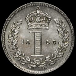 1896 Queen Victoria Veiled Head Silver Maundy Penny Reverse