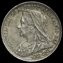 1900 Queen Victoria Veiled Head Silver Threepence Obverse
