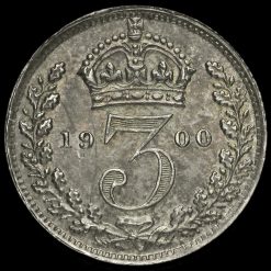 1900 Queen Victoria Veiled Head Silver Threepence Reverse