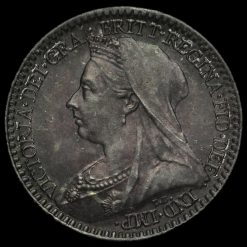 1900 Queen Victoria Veiled Head Silver Maundy Penny Obverse